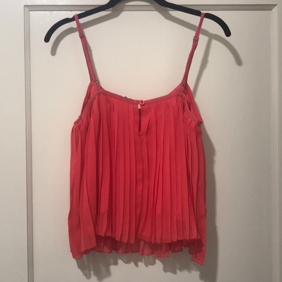 Pink/coral Roxy pleated chiffon tank - Picture 2 of 2